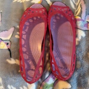 Crocs Pink Open Toe Flats